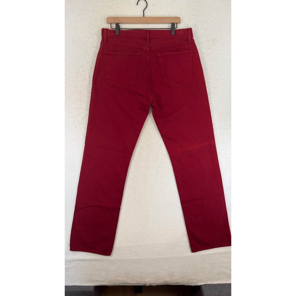 Cremieux Mens Straight Leg Jeans Red 100% Cotton Denim Pants 34x32 - Picture 5 of 10